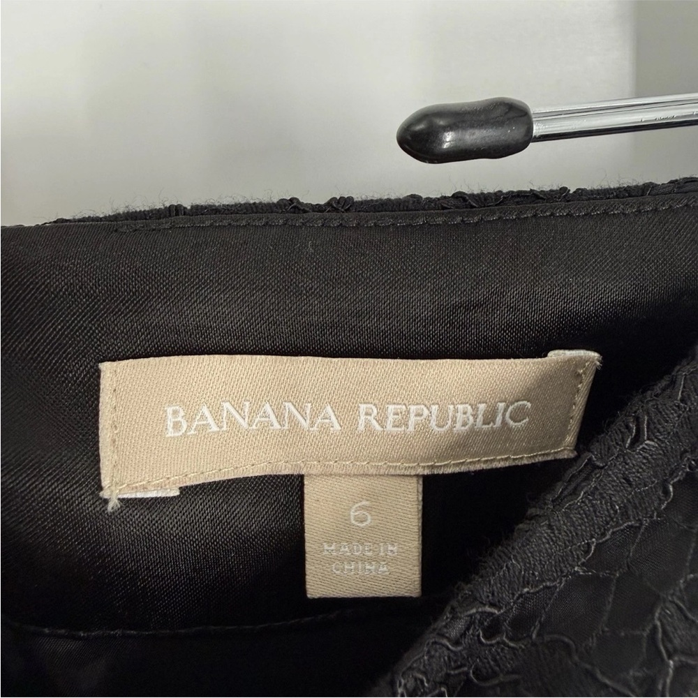 Banana Republic Pencil Skirt Womens Size 6 Black Lace Lined Classic Elegant - Picture 9 of 10